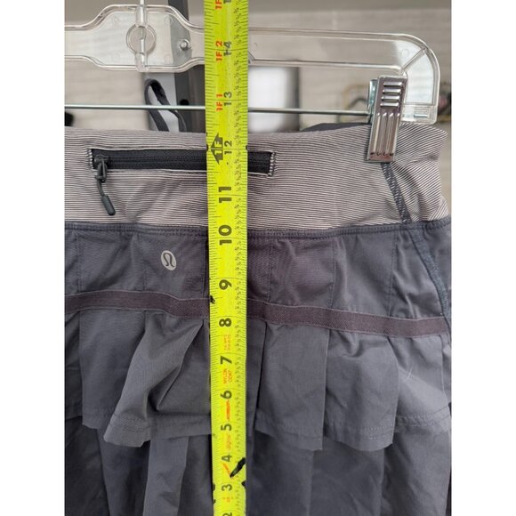 Lululemon Run: Pace Setter Skirt - Heather Grey Black Womens Size 4 - Picture 4 of 5